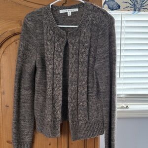 Max Studio Women's Gray Cable Knit Cardigan